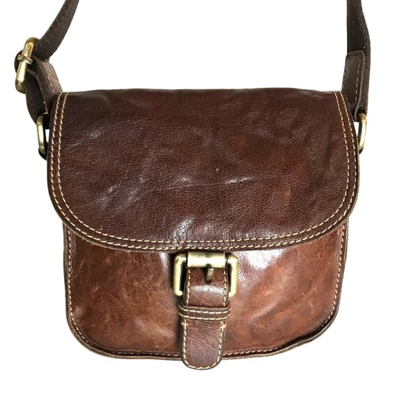 Rowallan Handmade Brown Leather Crossbody Bag - Picture 1 of 13